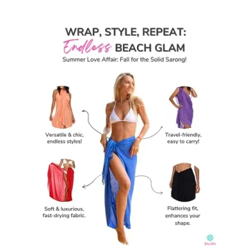 Shu-Shi Women's Royal Blue Beach Cover Up Sarong