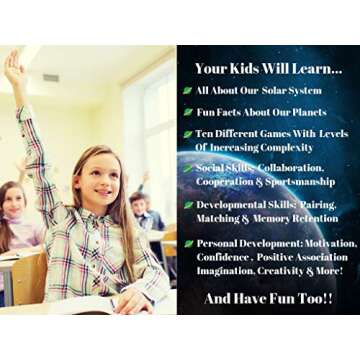 Playful Planets Classic Card Games for Kids Age– Educational Space Games for Kids Age 4-8 - Old Maid, Go Fish, Bingo, Memory with A Planetary Twist! 10 Games in 1 Fun Pack! Updated Edition