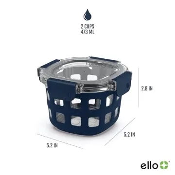 Ello Duraglass 4-Pack Glass Containers | Stylish Leak-Proof Solutions