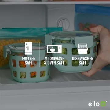 Ello Duraglass 4-Pack Glass Containers | Stylish Leak-Proof Solutions