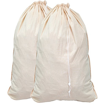 Extra Large Natural Cotton Laundry Bags Set of 2