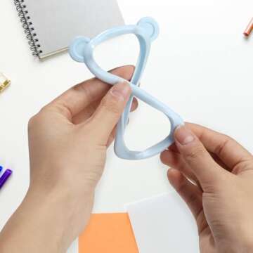 IUAQDP 4 Pieces Little Bear Ear ID Badge Holder with Flat Neck Lanyard, Cute Cartoon Animal Name Card Case Nametags Protector, Hanging Credit Card Cover for Nurse Student Women Girl Boy School Office