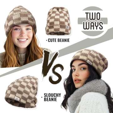 Trendy Plaid Women's Beanie for Winter Style and Comfort