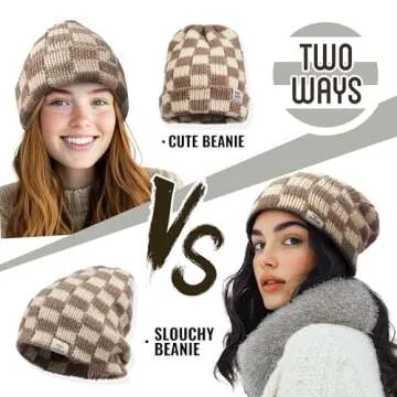 Trendy Plaid Women's Beanie for Winter Style and Comfort