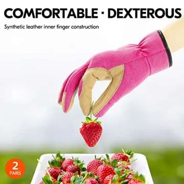 Vgo... 2-Pairs Age 4-5 Kids Gardening Gloves,Children Yard Work Gloves,Soft Safety Outdoor Playing Gloves (Size S,Blue&Purple Rabbit, KID-SL7362)