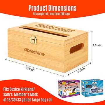 Libreshine Extra Large Trash Bag Holder Dispenser, Garbage Bag Dispenser Roll Holder Under Sink, Bam...