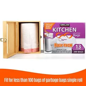 Libreshine Bamboo Trash Bag Holder for Organized Kitchens