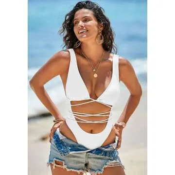 Buy Sovoyontee Women's Sexy High Cut One Piece Swimsuit