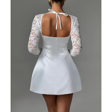 Stylish Long Sleeve Mini Wedding Dress for Special Events