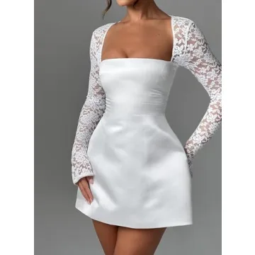 Stylish Long Sleeve Mini Wedding Dress for Special Events