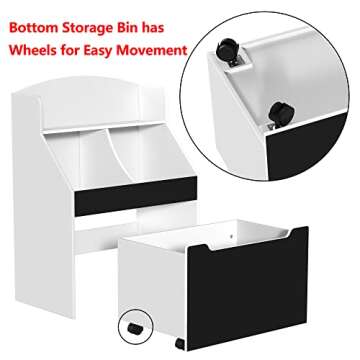 Kids Toy Storage Organizer with Chalkboard Surface