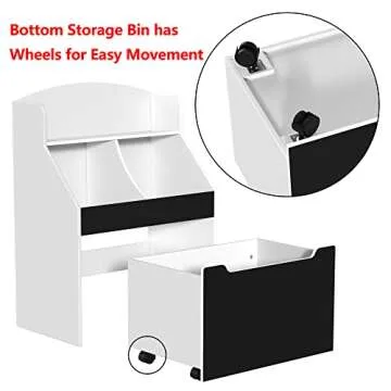 Kids Toy Storage Organizer with Chalkboard Surface