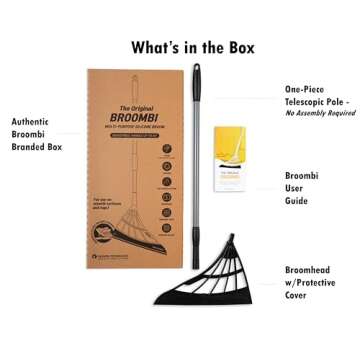 Original Broombi - All-Surface Silicone Broom, Squeegee, Pet Hair Remover - Smart Broom for Indoor C...