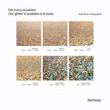 Hemway Craft Glitter 100g / 3.5oz Glitter Flakes for Arts Crafts Tumblers Resin Epoxy Scrapbook Glass Schools Paper Halloween Decorations - Fine (1/64" 0.015" 0.4mm) - Gold Silver Holographic