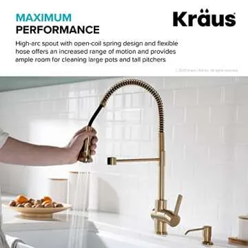KRAUS Britt Commercial Style Kitchen Faucet in Brushed Gold