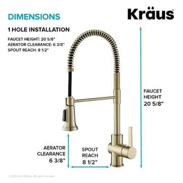 KRAUS Britt Commercial Style Kitchen Faucet in Brushed Gold