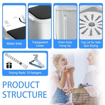 DOGHLY Twin Tub Washer - Compact 18lbs Capacity