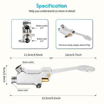 LukLoy Polished Chrome Pedal Valve for Clean Washing