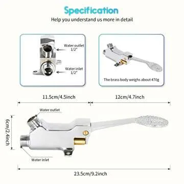 LukLoy Polished Chrome Pedal Valve for Clean Washing