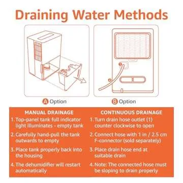 Amazon Basics Large Dehumidifier for Basements, Bathroom, up to 4000 SFT, 50 Pint, Energy Star Certified, Timer, Auto-Defrost, Overflow Protection, White