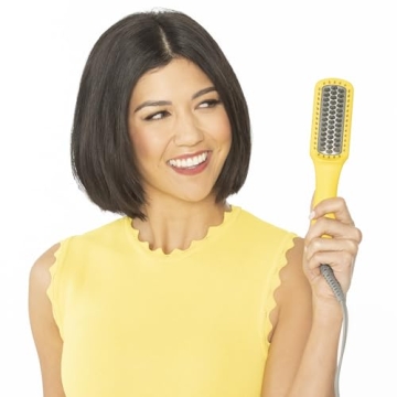 Mini Heated Straightening Brush for Sleek Hair