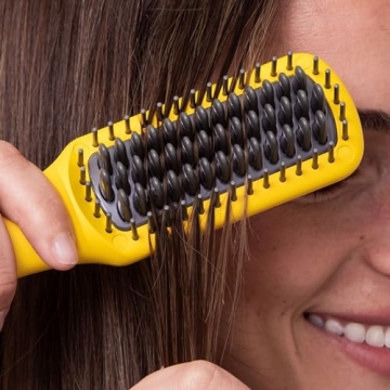 Mini Heated Straightening Brush for Sleek Hair