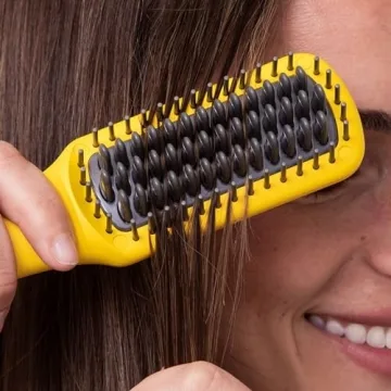Mini Heated Straightening Brush for Sleek Hair