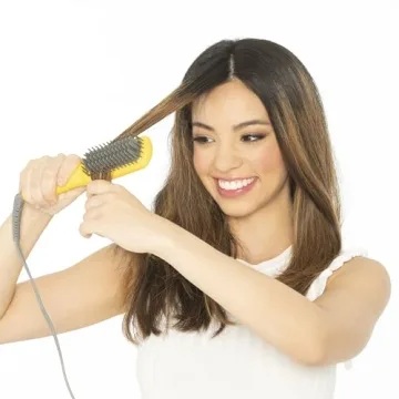 Mini Heated Straightening Brush for Sleek Hair