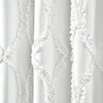 Lush Decor Avon Window Curtain Sydney Throw Blanket, 54"W x 84"L, White