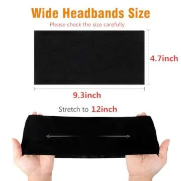 6 Pack Wide Headbands for Women, Cotton Stretchy Headband for Women Non Slip Sports Head Bands for Women's Hair (Black, White, Gray)