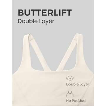 CRZ YOGA Butterlift Double Lined Square Neck Sports Bras for Women - Wireless V-Shaped Racerback Workout Yoga Top Non Padded Mojave Tan Medium