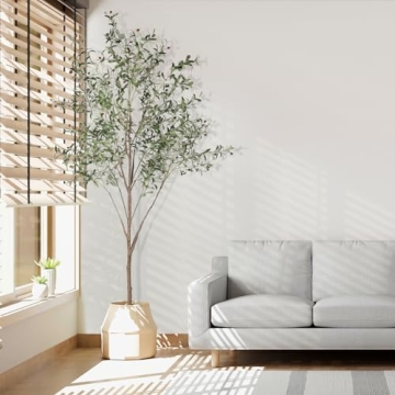Feelead Faux Olive Tree 8ft (96") - Fake Large Olive Trees Indoor with Artificial Olive Branches and Lifelike Fruits - 8 Feet Artificial Olive Tree with Planter for Home Office Decor