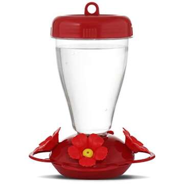 Perky-Pet 137TF-2 Tf 1 16 oz Red Hibiscus Top Fill Plastic Hummingbird Feeder