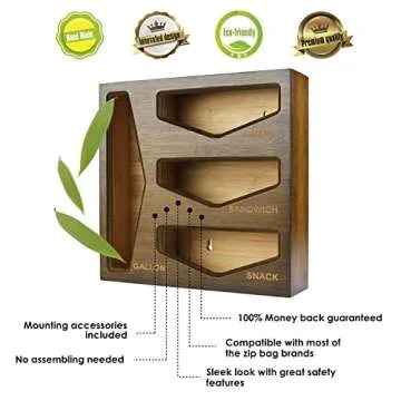 Cozee Bay Bamboo Bag Storage Organizer for a Neat Kitchen