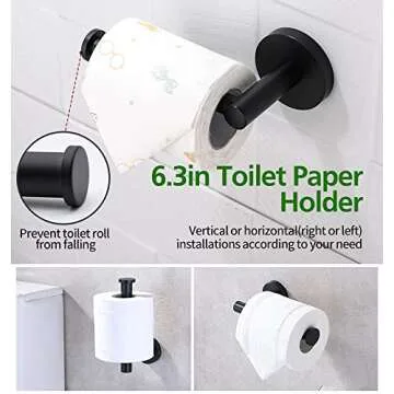 5pcs Matte Black Bathroom Hardware Set for Stylish Bathrooms