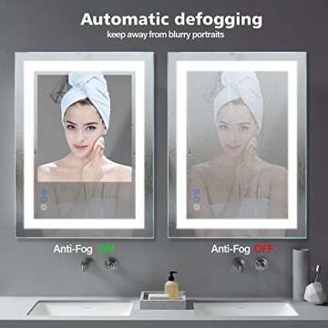DR.LUX LED Bathroom Mirror with Anti-Fog and Dimming Feature