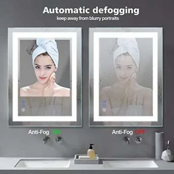 DR.LUX LED Bathroom Mirror with Anti-Fog and Dimming Feature