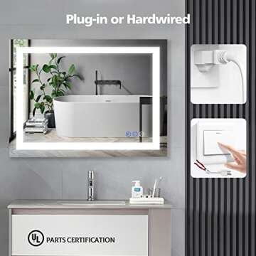 DR.LUX LED Bathroom Mirror with Anti-Fog and Dimming Feature