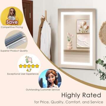 DR.LUX LED Bathroom Mirror with Anti-Fog and Dimming Feature