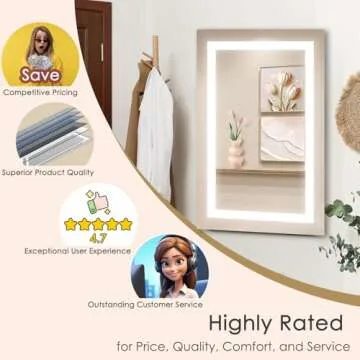 DR.LUX LED Bathroom Mirror with Anti-Fog and Dimming Feature