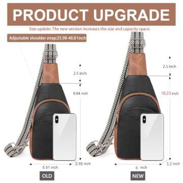 CLUCI Small Sling Bag for Women,Vegan Leather Crossbody Bags for Women,Fanny Packs with Guitar Strap