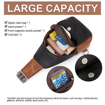 CLUCI Small Sling Bag for Women,Vegan Leather Crossbody Bags for Women,Fanny Packs with Guitar Strap