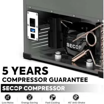 ICECO VL60 Dual Zone Portable Refrigerator with SECOP Compressor, 60 Liters Platinum Compact Refrige...