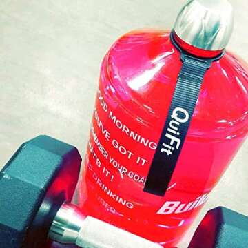 QuiFit 1 Gallon Motivational Water Bottle with Handle
