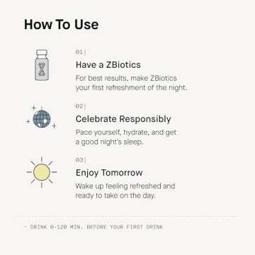 ZBiotics Pre-Alcohol — Feel Better After Drinking, Wake Up Refreshed, Science-Backed, Patented Probiotic for Easier Mornings, Travel-Friendly, 3-Pack of 0.5 Fl Oz Bottles