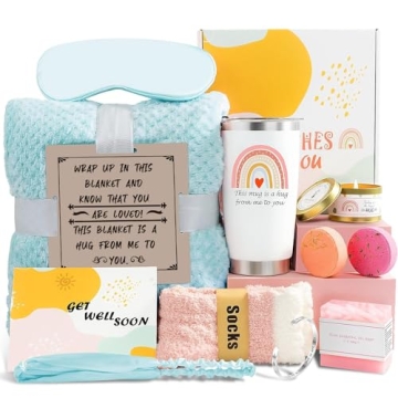 12-Pcs Get Well Soon Gift Basket for Women, Perfect Care Package After Surgery