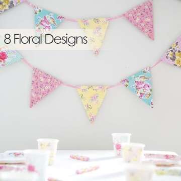 Vintage Floral Paper Bunting Garland for All Occasions