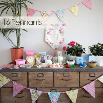 Vintage Floral Paper Bunting Garland for All Occasions