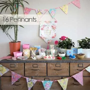 Vintage Floral Paper Bunting Garland for All Occasions