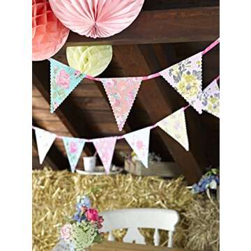 Vintage Floral Paper Bunting Garland for All Occasions